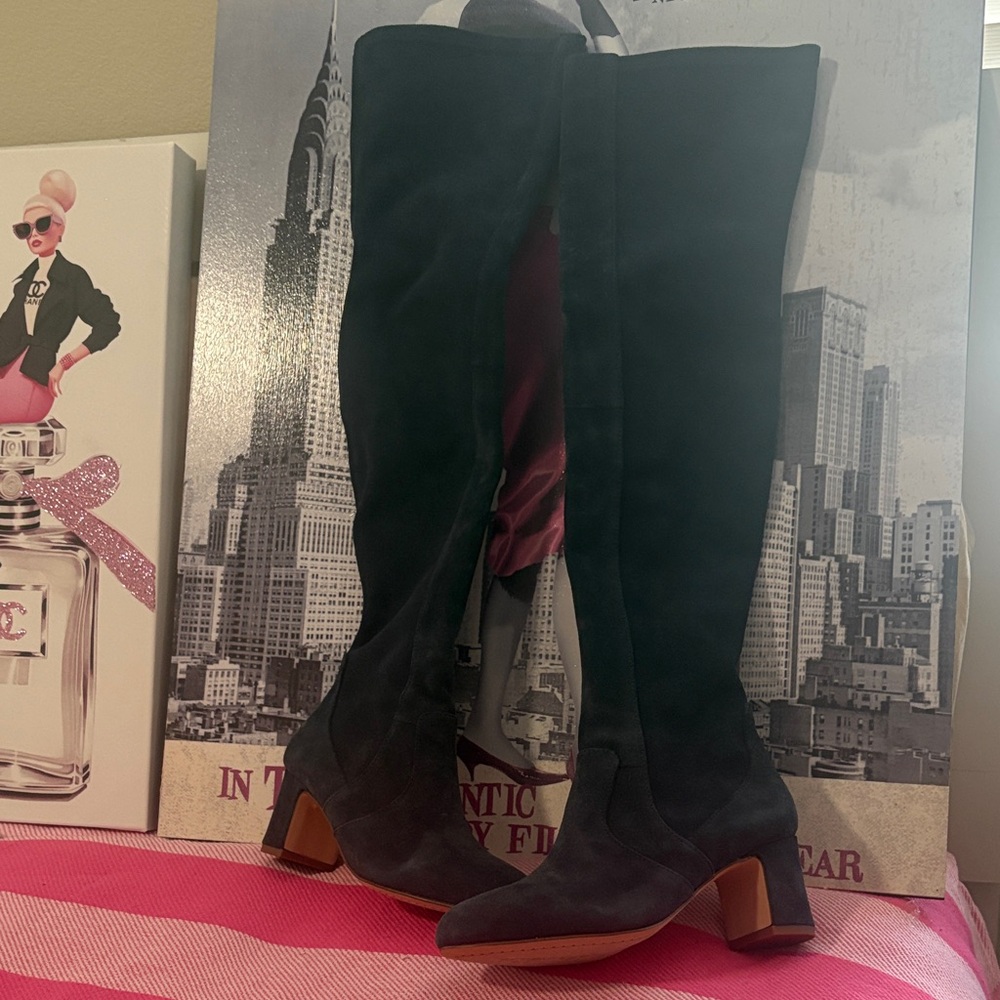 Splendid NIB Suede Over the Knee Boots in navy